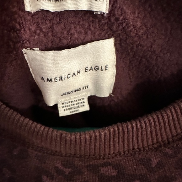 American Eagle - Leopard Print Crewneck Sweatshirt in Plum - Picture 4 of 6